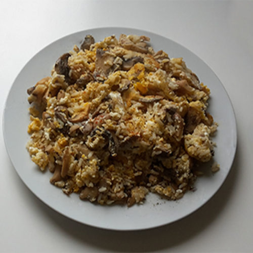 Rührei-Pfanne mit Pilzen und Reis (Rezept mit Bild) auf Kochen-verstehen.de